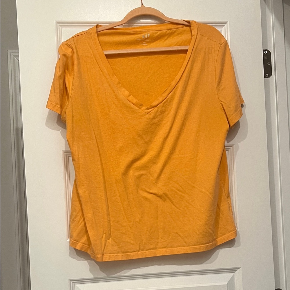 GAP Bright Orange V-Neck Tee